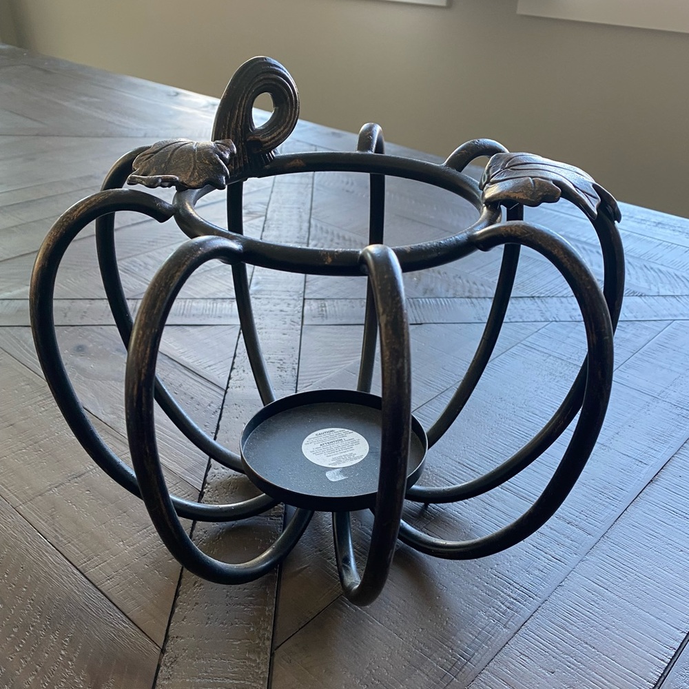 BBW 3 Wick Iron Candle Holder Pumpkin